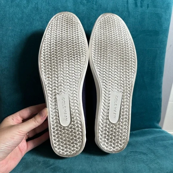 Cole Haan Navy Canvas Penny Loafer - Size 8 - Picture 2 of 7